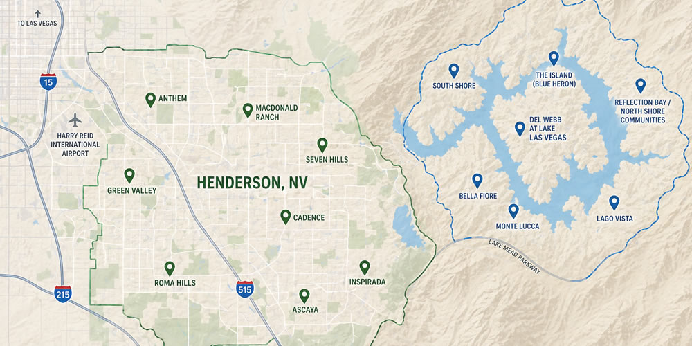 Service area communities in Henderson and Lake Las Vegas